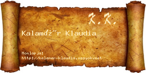 Kalamár Klaudia névjegykártya