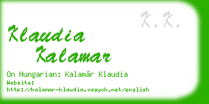 klaudia kalamar business card